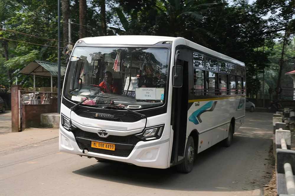 White mini bus for group travel