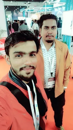 Two Travel Point team members at a travel exhibition