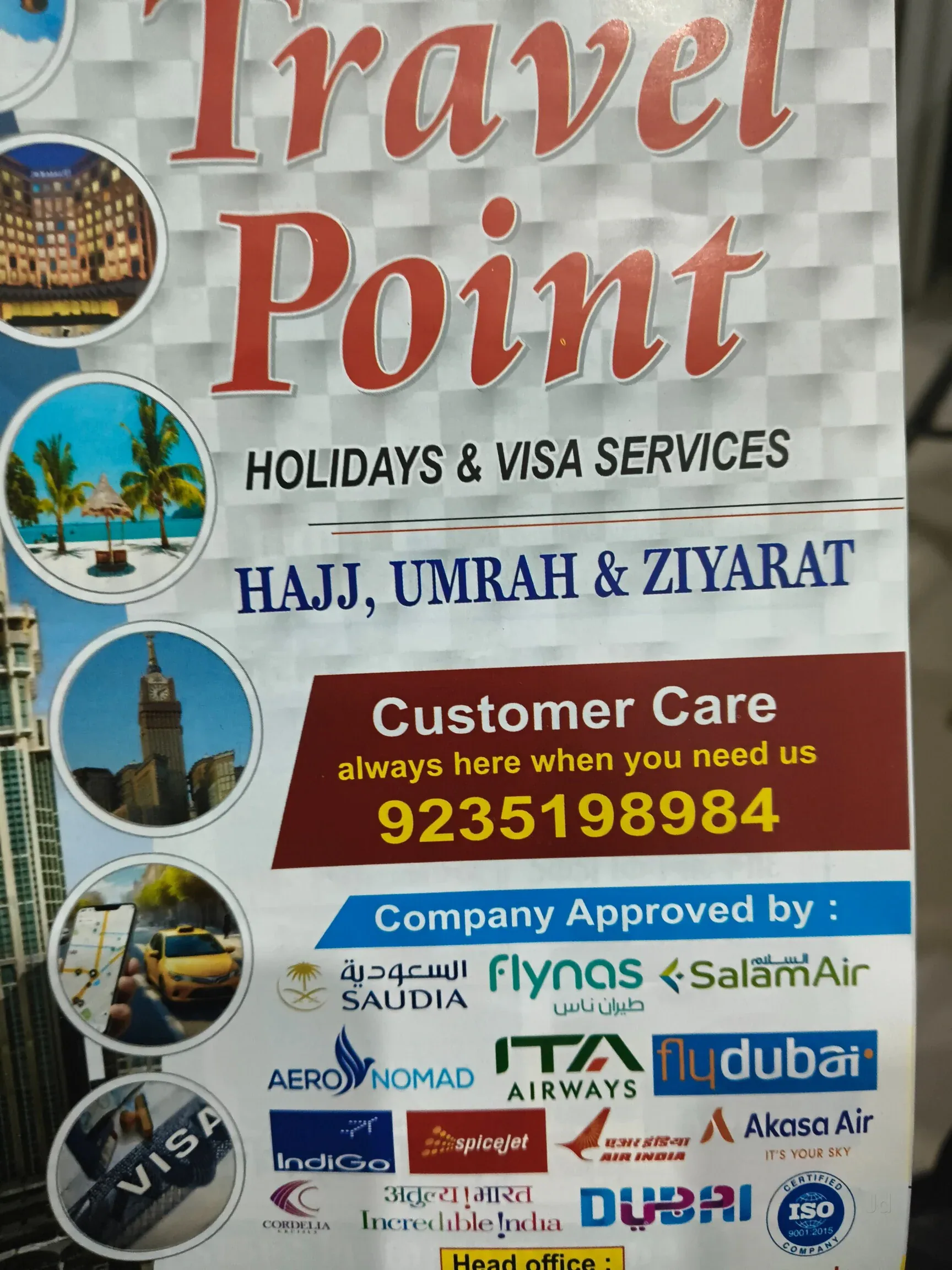 Travel Point Hajj Umrah & Ziyarat standee at our Gorakhpur office